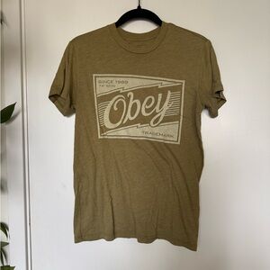 Obey Men's Tan Graphic Tee